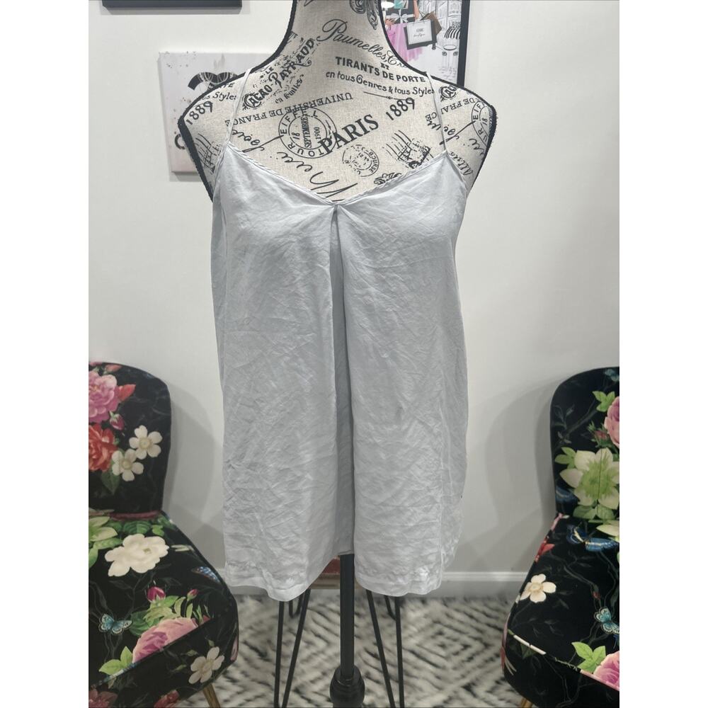 Madwell 100% Silk Gray Cross Back Tank Quiet Luxe Y2K Fairy Grunge Sz 4